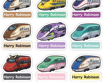 Naamstickers Shinkansen-trein | Waterdicht | School en kinderopvang: 39 ct