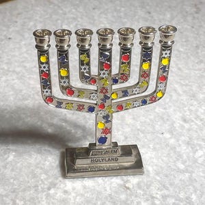 Menorah d&#39;Israël, Bar Mitzvah, cadeau juif judaïque, menorah faite main, décoration judaïque, menorah décorative, étoile de david, cadeaux juifs