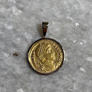 Sólido de ouro bizantino antigo, período bizantino 330-640 d.C., pingente de ouro 14 quilates, dracma rara, moeda rara, moeda bizantina, colares masculinos
