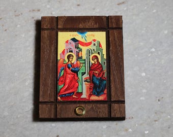 The Significance of the Annunciation of Virgin Mary Icon With Sand From The Holy Land, Orthodox icon, christian icon, christian gift