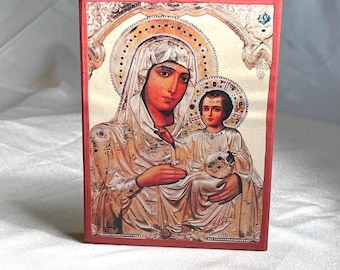 Virgin Mary Icon, Child Jesus icon, hand crafted icon on wood, Child Jesus icon, child Jesus icon, Christmas Gift, Orthodox icon, iconograph