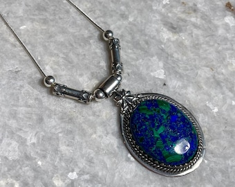 Eilat Stone Silver Necklace, Eilat Stone Jewelry, 925 silver, Silver Necklace, jewish jewelry, Religious Gift, gift for her, stone neckalce