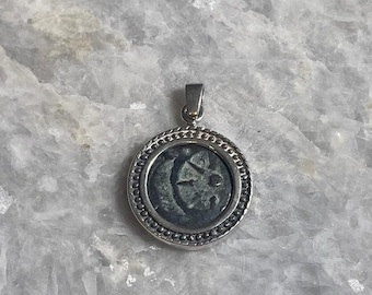 Authentic Masada Coin Necklace, 925 Silver, Coin Jewelry, Rare Coin, Christian gift, jewish gift, coin pendant, Gift For Him, Masada Coin