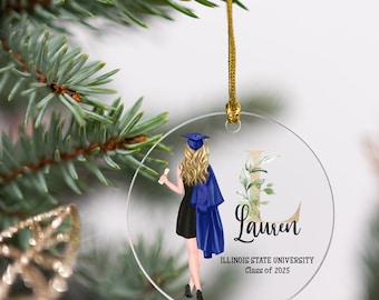 Custom Graduation Ornament, Class of 2025 Keepsake, High School Grad Gifts, Senior 2026 Gift