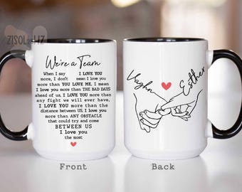 We're a Team Mug, Girlfriend Boyfriend Valentines Day Gift, Husband Wife Anniversary Gift, Couple Valentine Gifts