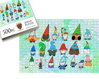 Jigsaw Puzzle | 500 Pieces | Ryleighs Gnomes | Livingstone Puzzles | NEW | Made In USA