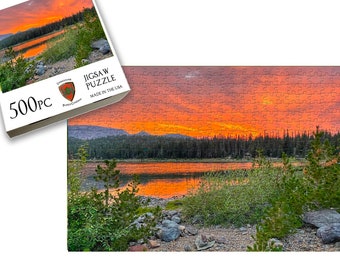 500 Piece Jigsaw Puzzle | Three Creeks Fiery Lake | Livingstone Puzzles | NEW | Made In USA