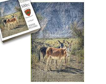 Jigsaw Puzzle | 500 Pieces |Death Valley-Saline Valley Donkeys | Livingstone Puzzles | NEW | Made In USA