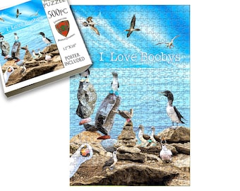 Jigsaw Puzzle | 500 Pieces | I Love Boobys | Birds | Livingstone Puzzles | NEW | Made In USA