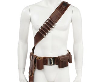 Din Djarin Leather Belt – Mandalorian Cosplay Holster & Pouch | Star Wars Costume Prop