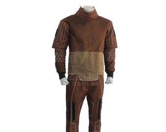 Traje de vuelo marrón de Din Djarin – Capa base para cosplay de Mandalorian / Disfraz de Star Wars