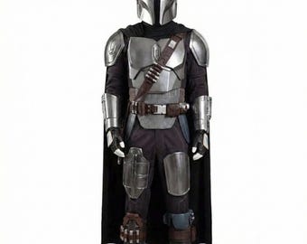 Din Djarin Mandalorian Cosplay Costume Suit and Cape – Star Wars Bounty Hunter Outfit