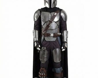 Din Djarin Mandalorian Cosplay Costume Suit and Cape – Star Wars Bounty Hunter Outfit