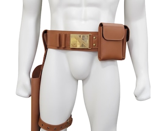 Boba Fett Leather Belt – Mandalorian Cosplay Holster & Ammo Pouch