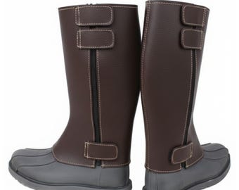 Boba Fett Inspired Leather Boot Covers | Mandalorian Cosplay Boot Spats | Star Wars Armor Costume Accessory