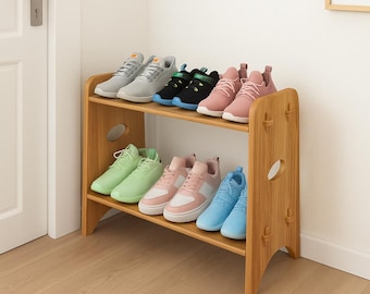 Solid Wood Shoe Rack: Minimalist Entryway Organizer