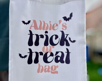 Personalized Kids Trick or Treat Bag | Reusable Halloween Tote