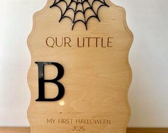 Baby's First Halloween Footprint Sign | Wooden Keepsake Craft