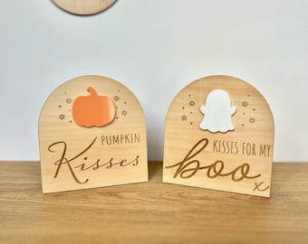 Mini Halloween Wood Signs | Tiered Tray Decor, Boo Basket Fillers