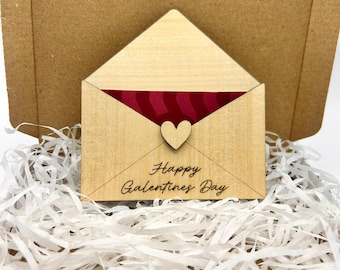 Wooden Gift Card Holder | Personalised Voucher Holder | Galentines Day Gift | Engraved Wooden Envelope