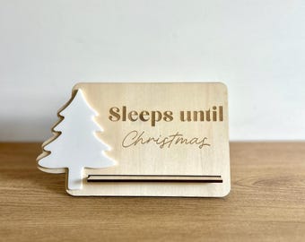 Wooden Christmas Countdown Sign – Reusable Holiday Decor