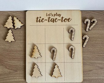 Christmas Tic Tac Toe Game | Mini Christmas Game Prop | Candy Cane vs Tree  | Elf Ideas | Christmas Activity