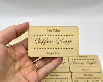 Wooden Date Night Tokens | Couples Date Ideas | Romantic Gift for Him or Her | Anniversary Gift | Date Jar Alternative | Valentines Day Gift