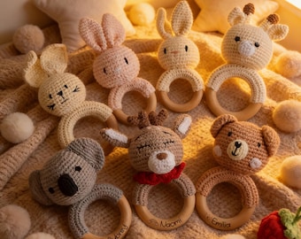 Personalized Baby Rattle,Engraved Wooden Rattle,Custom Baby Shower Gift,Baby Shower,Newborn Gift,Baby Shower Gift for Boys & Girls.