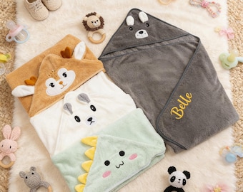 Personalized embroidered baby hooded bath towel,Custom Embroidered Cotton Bath Wrap,Cotton Baby Bath Towel with Hood,soft and comfortable.