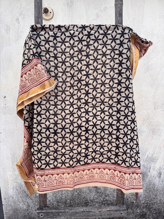 Handmade Indian Block Print Cotton Sarong, Beach Wrap (44x72 Inches)