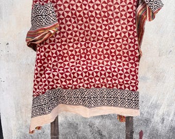 Handmade Indian Block Print Cotton Sarong, Beach Wrap (44x72 Inches)