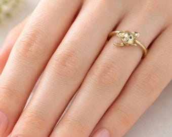 Süßer Maus Ring • Gold Tier Ring • Minimalistischer Maus Schmuck • Offener Wickelring für Frauen & Mädchen • Einzigartiges Geschenk für Tierliebhaber