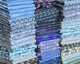 Blue Tonal Quilting Cotton Fabric Bundle – Riley Blake, Art Gallery Fabrics