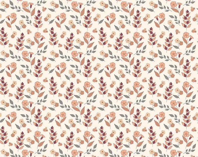 Evening on the Prairie Fabric: Autumn Floral in Cream Print by Modern Prairie for Riley Blake Designs, C16746-CREAM