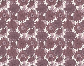 Evening on the Prairie Fabric: Grape Sunflower Print by Modern Prairie for Riley Blake Designs, C16741-GRAPE
