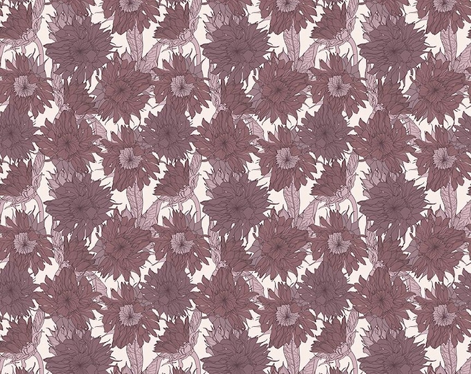 Evening on the Prairie Fabric: Grape Sunflower Print by Modern Prairie for Riley Blake Designs, C16741-GRAPE