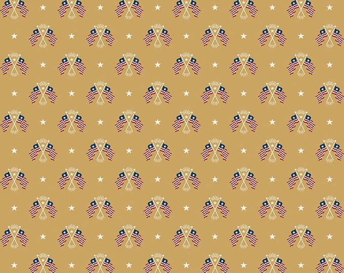 Independence: Old Glory Gold Fabric by Riley Blake Designs, C17333-GOLD