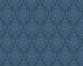 Ambleside Damask Navy Blue, Quilting Cotton Fabric by Amanda Niederhauser for Riley Blake Designs, C17113-NAVY