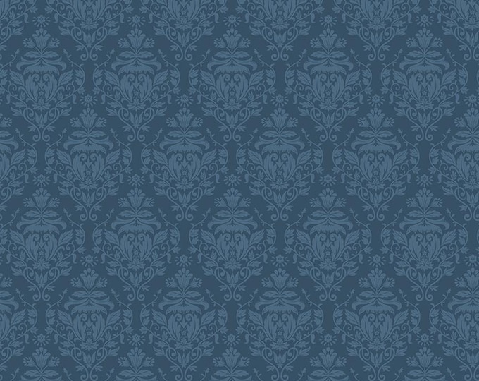 Ambleside Damask Navy Blue, Quilting Cotton Fabric by Amanda Niederhauser for Riley Blake Designs, C17113-NAVY