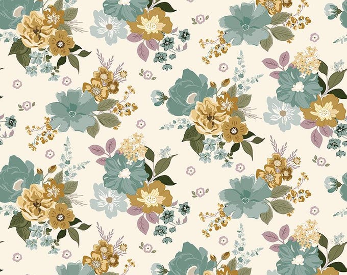 Renew Main Floral Latte Quilting Cotton Fabric by Sandy Gervais for Riley Blake Designs, C17280-LATTE
