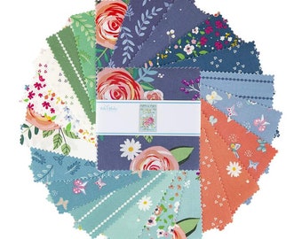 Poppy & Posey 5" Stacker, 42 piece pack of Quilting Cotton Scraps by Dodi Lee Poulsen for Riley Blake Designs--5-10580-42
