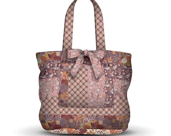 Evening on the Prairie Home Décor Cottage Core Tote Panel, HD16755-GRAPE