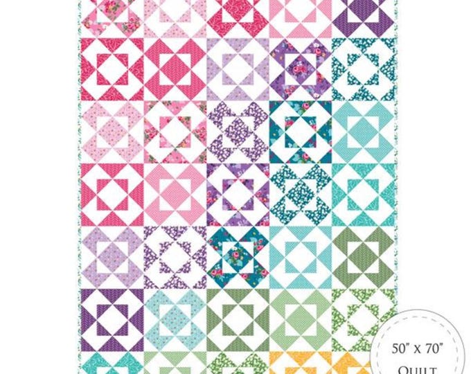 Alice's Garden Quilt Pattern by Sedef Imer, Rainbow Fat-Quarter Friendly (50" x 70")
