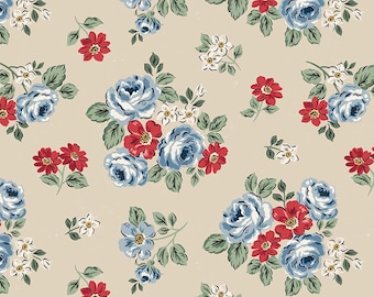 Independence: Floral Beige Fabric by Riley Blake Designs, C17331-BEIGE