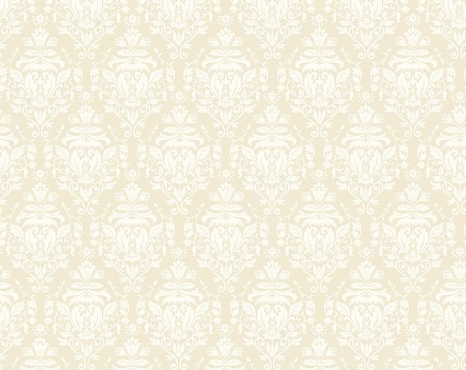 Ambleside Damask Navy Blue, Quilting Cotton Fabric by Amanda Niederhauser for Riley Blake Designs, C17113-CREAM