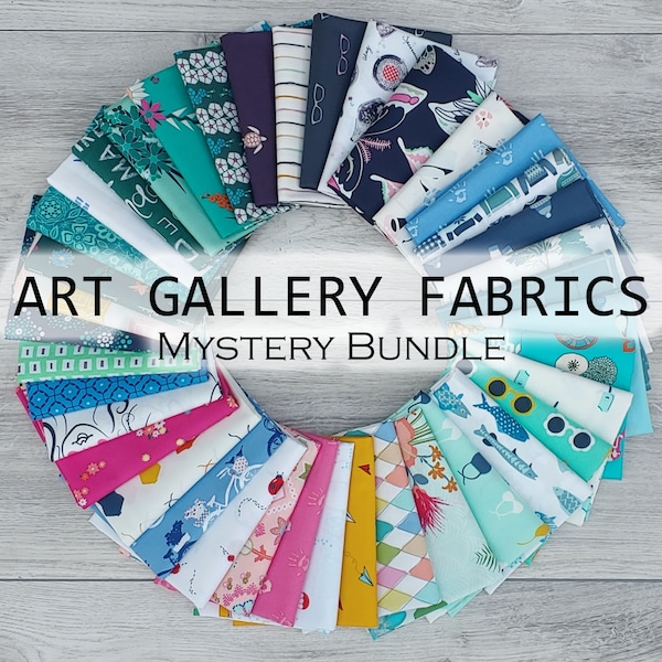 Art Gallery Fabrics in 8, 16, and 32 Piece Mystery Bundles--Choose Fat Quarters or Fat Eighths