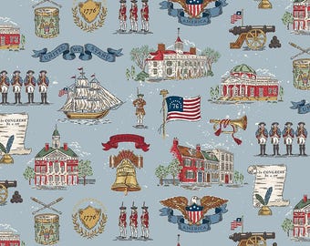 Independence: Main Blue Fabric by Riley Blake Designs, C17330-BLUE
