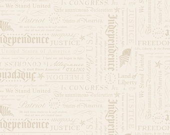 Independence: Declaration Cream Fabric by Riley Blake Designs, C17334-CREAM