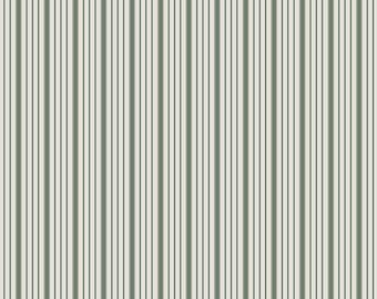 Spruce Fabric by Sharon Holland for Art Gallery Fabrics | Timeless Ticking Sage | Cottage Core | Cotton Quilting and Garment Fabric