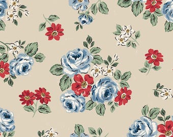Independence Wide Back Floral Beige Fabric by Riley Blake Designs, 108" Wide, WB17339-BEIGE